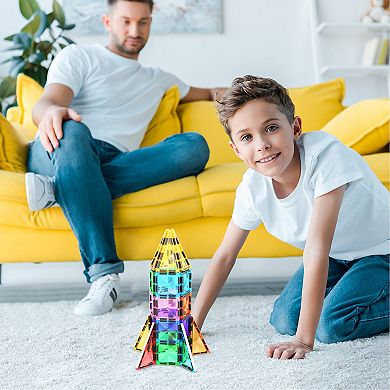 PicassoTiles 30 PC Travel Size Magnetic Tiles, Magnetic Building Blocks for Kids, Magnet for Kids 3+