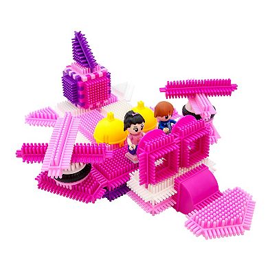 PicassoTiles 106 PC Pink Hedgehog Building Blocks, Building Toys, Soft Toys for Kids 3+