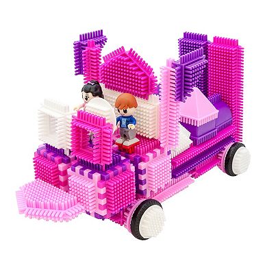 PicassoTiles 106 PC Pink Hedgehog Building Blocks, Building Toys, Soft Toys for Kids 3+