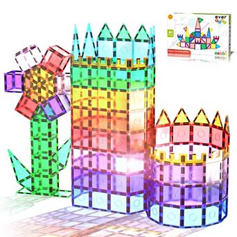 Everplay 41 pc STEM Toy Magnetic Tiles, Building Blocks for Kids Age 3 & Up, EP41