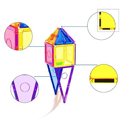Everplay 41 PC Magnetic Tiles, Magnetic Building Blocks for Kids, Magnet for Kids 3+