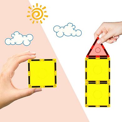 Everplay 41 PC Magnetic Tiles, Magnetic Building Blocks for Kids, Magnet for Kids 3+
