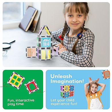 PicassoTiles 30 PC Window and Door Clip-on, Magnetic Building Blocks for Kids, Magnet for Kids 3+
