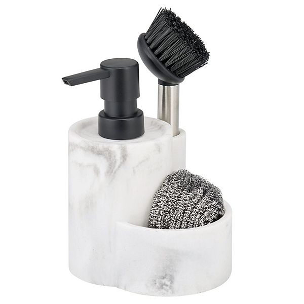 Sponge Holder Sink Caddy Kitchen Sink Organizer Dish Brush Holder with Soap  Pump