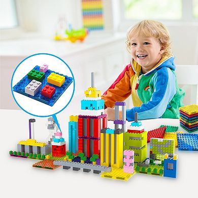 PicassoTiles 12 Pack Magnetic Tiles and Brick Compatible, Classic Brick for Kids 3+