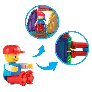 PicassoTiles 353 PC Magnetic Tiles and Brick Compatible, Building Block Set for Kids 3+