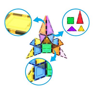 PicassoTiles 12 PC Magnetic Tiles, Magnetic Building Blocks for Kids, Magnet for Kids 3+