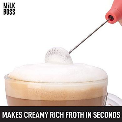 Zulay Kitchen Milk Frother With 16-Piece Stencils