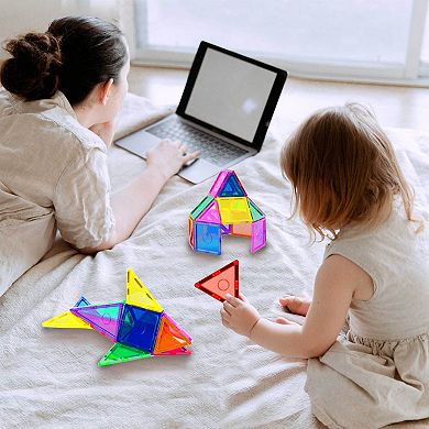 Everplay 66 Piece Play Set Magnetic Tile Set for Kids Ages 3+, Multicolor