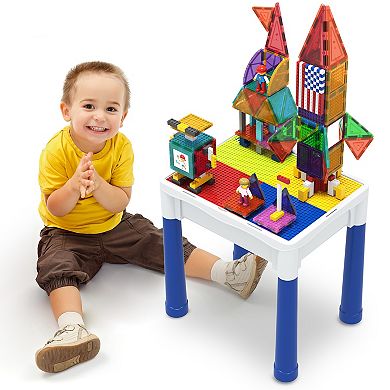 PicassoTiles 316 PC Magnetic Tiles, Building Brick Blocks, Activity Play Table Set Kids Ages 3+