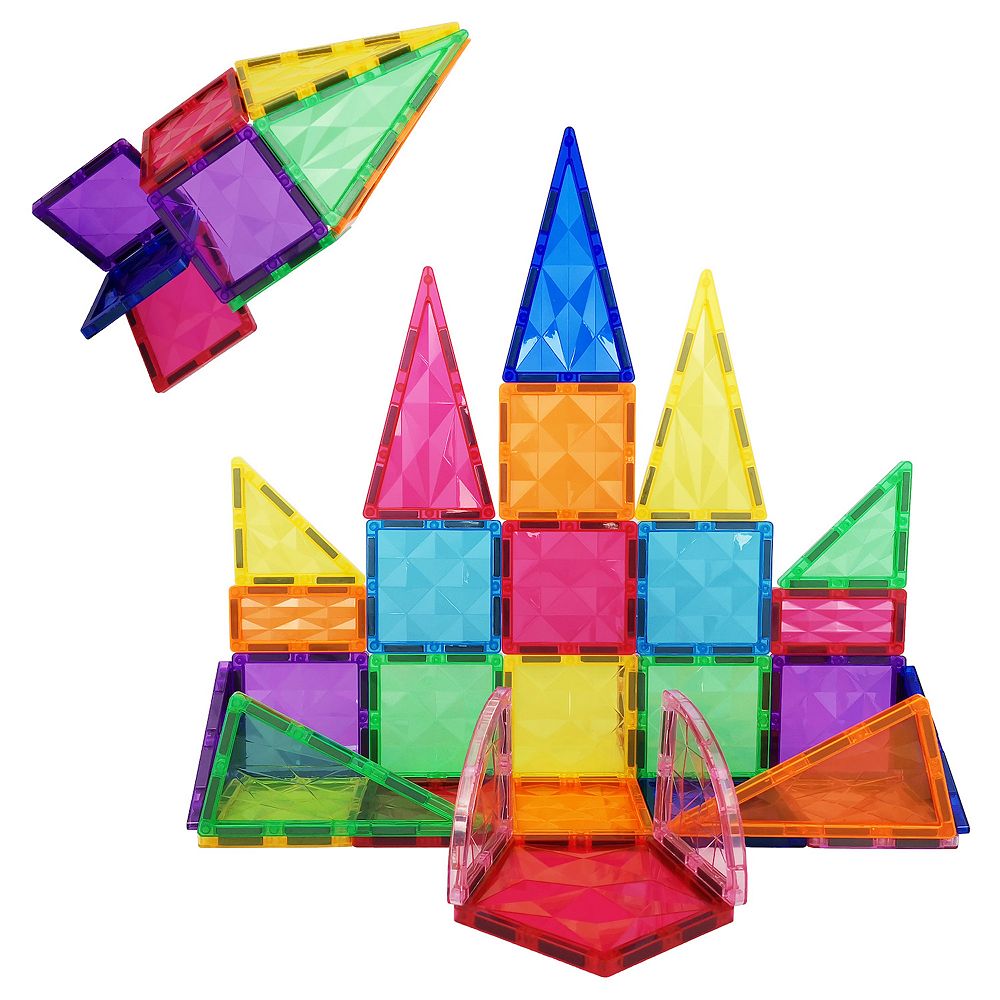 PicassoTiles 41 PC Magnetic Tiles, Magnetic Building Blocks for Kids ...