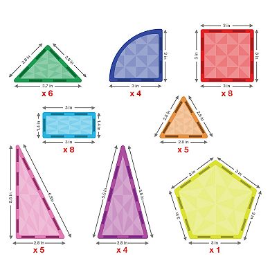 PicassoTiles 41 PC Magnetic Tiles, Magnetic Building Blocks for Kids, Magnet for Kids 3+