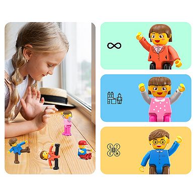 PicassoTiles 4 Piece Family STEM Toy Magnetic Tile, Building Block for Kid Age 3 & Up, PTA01