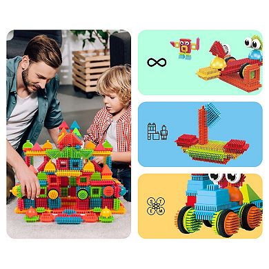 PICASSO-TILES 240 PC Hedgehog Building Blocks Playset, Building Toys, Soft Toys for Kids Ages 3+