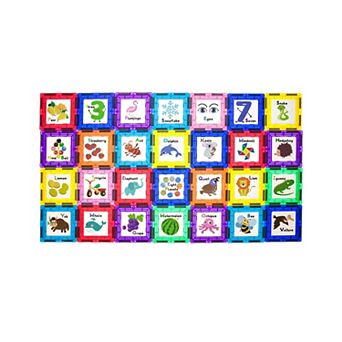 PicassoTiles 56 pc Learning, Educational, Magnetic Tiles Building Blocks for Kids 3+