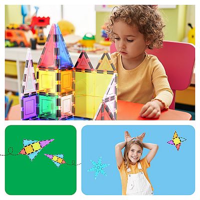 61pc Magnetic Building Tiles Set