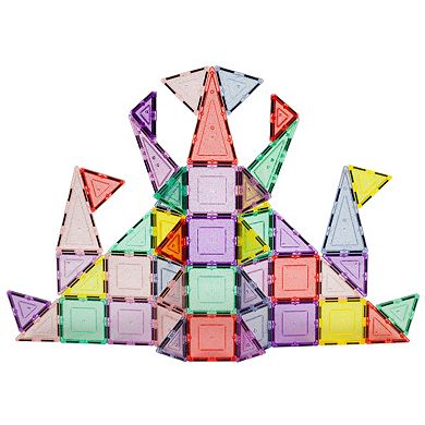 PicassoTiles 48 PC Pastel Themed, Magnetic Tiles, Magnetic Building Blocks Toys for Boys & Girls 3+