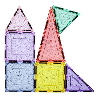 PicassoTiles 48 Pcs Glitter Magnetic Tiles Building Set