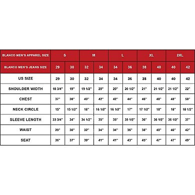 Blanco Label Men's Loose Fit Denim Jeans Washed Embroidery Pockets