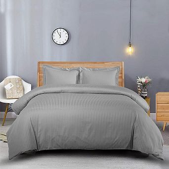 100% Long-Staple Cotton 600 Stripe Duvet Cover Set