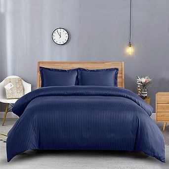 100% Long-Staple Cotton 600 Stripe Duvet Cover Set