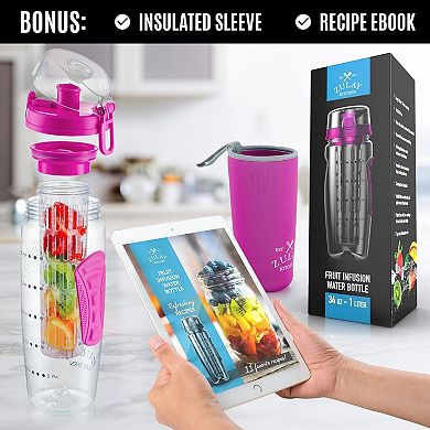 Zulay Kitchen Portable Water Bottle with Fruit Infuser