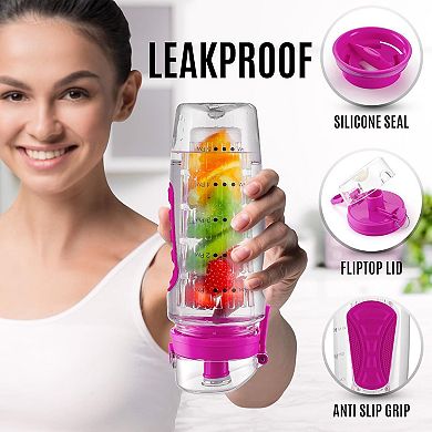 Zulay Kitchen Portable Water Bottle with Fruit Infuser