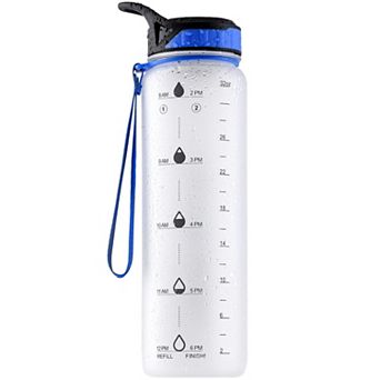 Zulay Kitchen Leak Proof Water Bottles With Times To Drink For Fitness & Sports