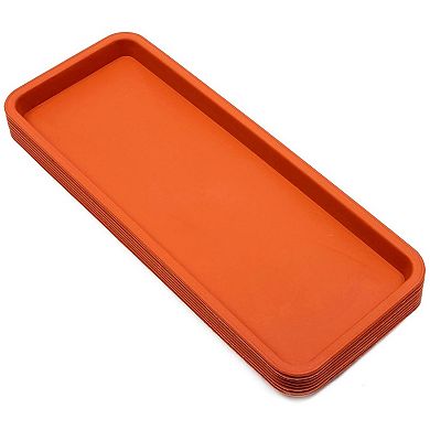 8 Pack Plastic Plant Rectangular Tray for Pot Saucers, Terracotta Color