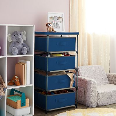 blue plastic dresser EVO Drawers for Study desk, Frosty Blue, 63.5x46 cm – FLEXA main image 1