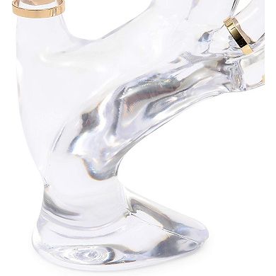 Clear Hand Shaped Ring Holder for Jewelry Display (6.3 Inches)