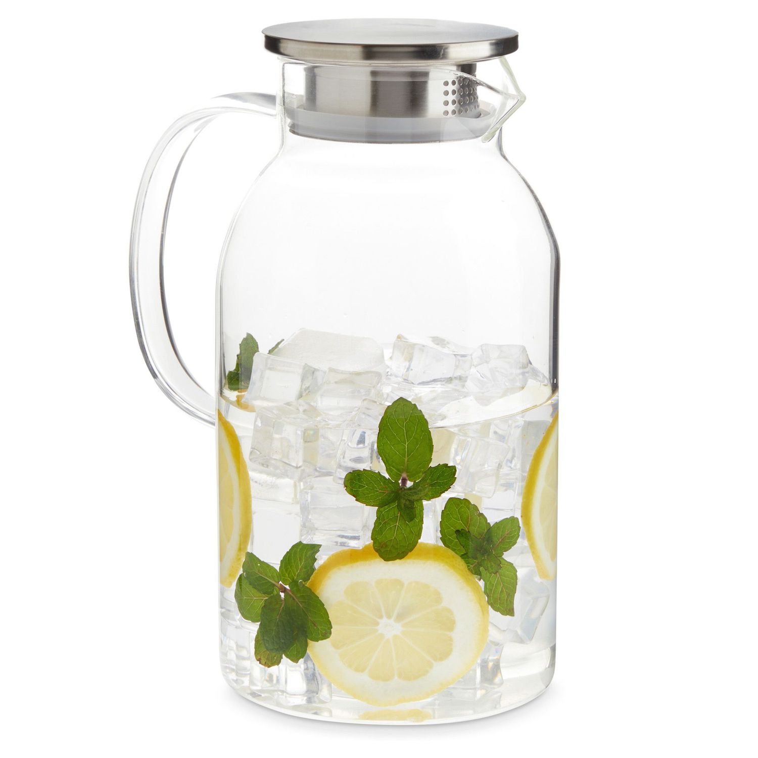 2 Pc 47oz Clear Glass Milk Bottles Glass Pitcher with Handle and