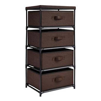 4 tier Closet Dresser With Drawers - Clothes Organizer And Storage (dark Brown)