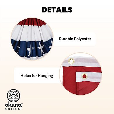 4th of July American Flag Bunting Patriotic Banner for Outdoor Décor 71.5 x 34"