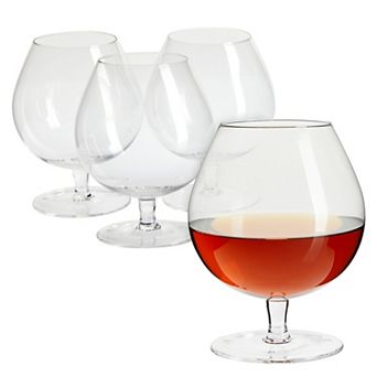 30oz Clear Cognac Glasses Set of 4, Clear Brandy Sniffers for Whiskey, Beer