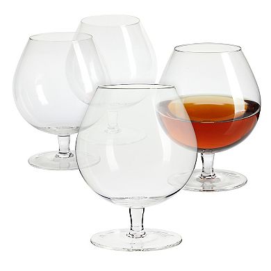 30oz Clear Cognac Glasses Set of 4, Clear Brandy Sniffers for Whiskey, Beer