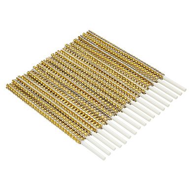 36 Pack Rhinestone Gold Cake Pop Sticks for Candy Apple, Lollipops, Treats, 6 in