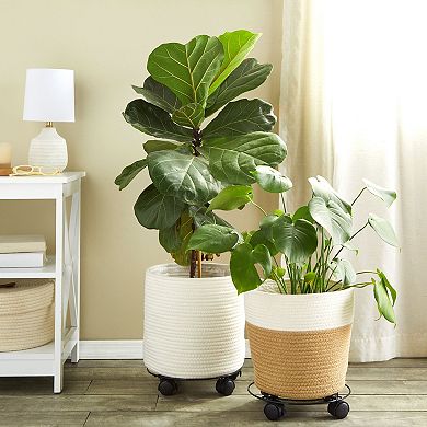 4-Pack Metal Rolling Plant Stand with Wheels for Indoor / Outdoor Pots, 10.6 In