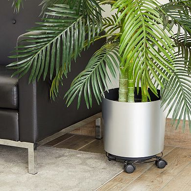 4-Pack Metal Rolling Plant Stand with Wheels for Indoor / Outdoor Pots, 10.6 In