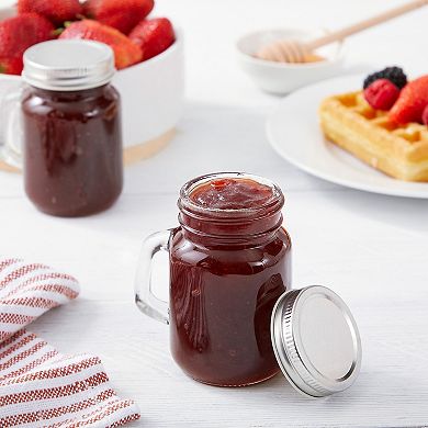 Juvale Clear Glass Mason Jars 4 oz with Silver Lids, 24 Pieces