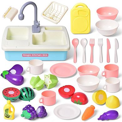 Kids' Pretend Play Kitchen Sink Toys Set