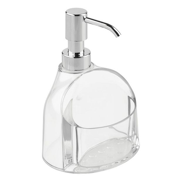 mDesign Plastic Kitchen Soap Dispenser Pump/Sponge Holder Caddy