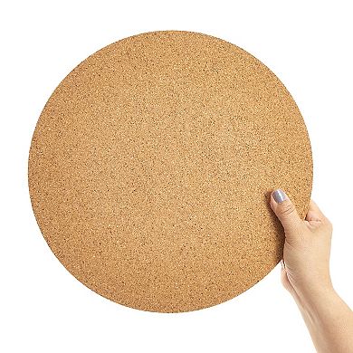 Plant Cork Mat, Round Planter Plate for Home Decor, House Plants (12 in, 3 Pack)