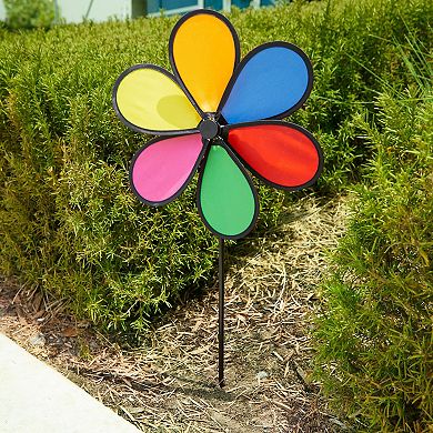 Rainbow Pinwheels for Yard and Garden, Flower Wind Spinners (12 x 22.78 ...