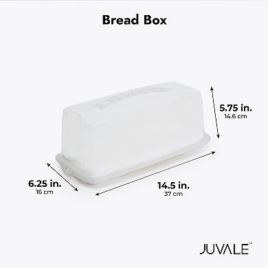 Plastic Bread Keeper Box, Storage Container for Kitchen (14.5 x 5.75 x 6.25 In)