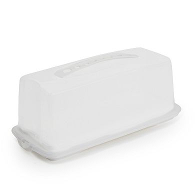 Plastic Bread Keeper Box, Storage Container for Kitchen (14.5 x 5.75 x 6.25 In)