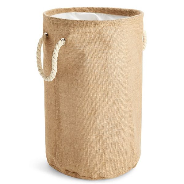 Collapsible Laundry Basket Large with Drawstring Top Closure (13.4 x 22 in)