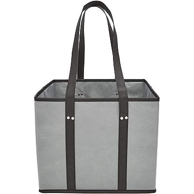 Reusable Shopping Bags Collapsible Utility Tote Boxes 13x10x11 In Grey 3 Pack
