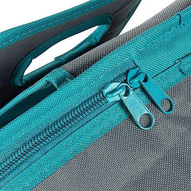 Insulated Round Thermal Food Casserole Carrier Bag, Teal and Grey (4.5x12.25 in)