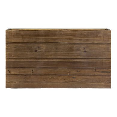 Clive 42 In Reclaimed Wood Rectangular Farmhouse Coffee Table With Storage, Iron Legs, Natural Brown